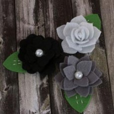 Prima Marketing - Hermosa Fabric Flowers - Grey