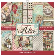 Stamperia Double-Sided Paper Pad 6"X6" 10/Pkg Alice In Wonderland