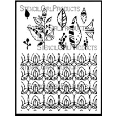 Stencilgirl 9x12 - Collage Textures and Patterns - Leaves